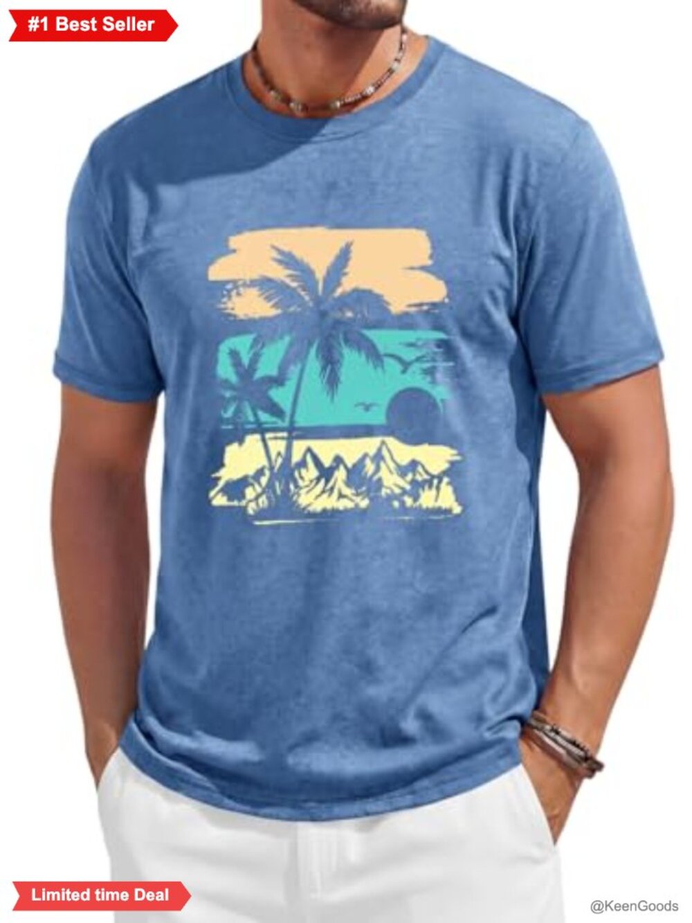Mens Short Sleeve Crewneck Graphic Tee Casual Summer T-Shirt